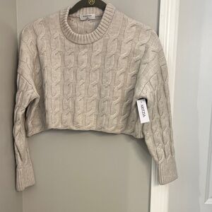 Babaton Ivory Cable Knit Sweater